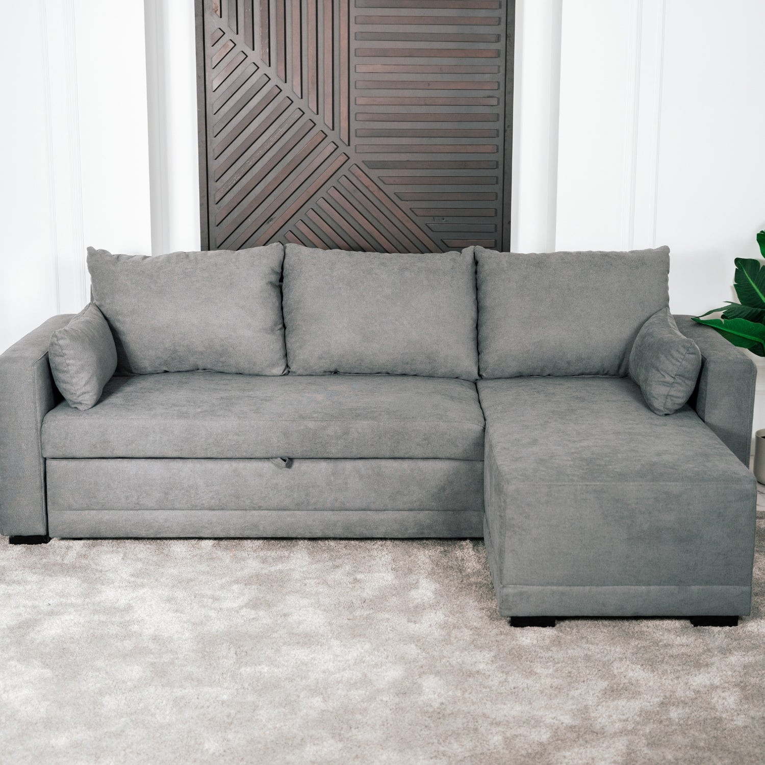 Sofá cama de 3 plazas con la lengua reversible de Chaise
