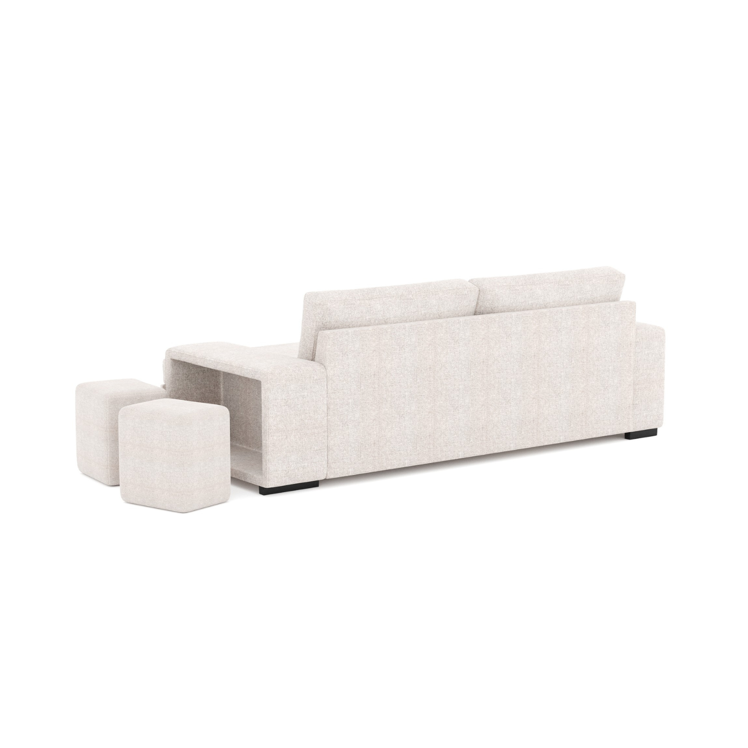 3 Seater Sofa Bed + 2 Puffs - Avery