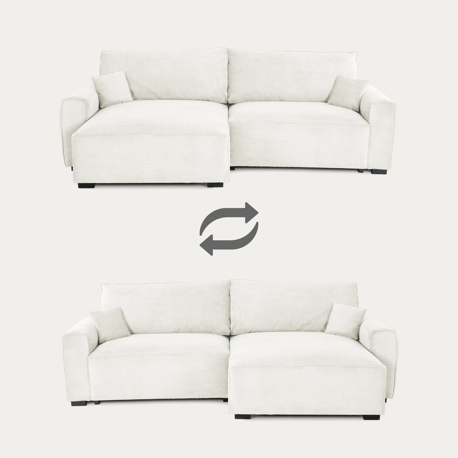 Sofá cama de 4 plazas con chaise longue - Lauren